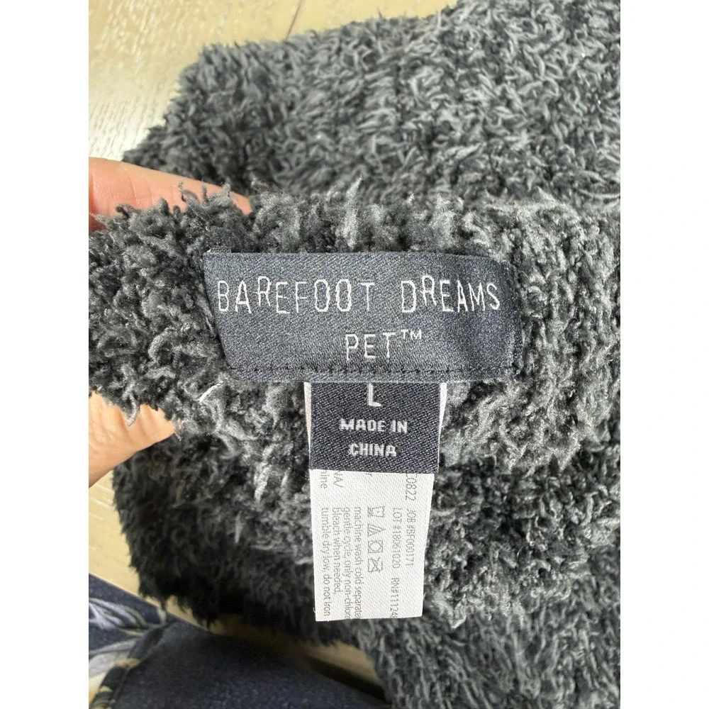 Barefoot‎ Dreams Pet Sweater Large Carbon Gray CozyChic Fuzzy Knit Dog Vest